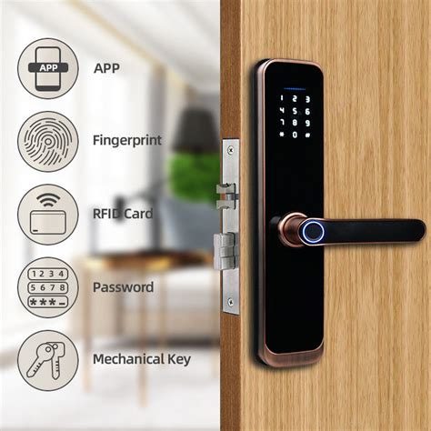 50mm Fingerprint Smart Door Locks Digital Password With Semiconductor