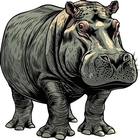 hippo illustration isolated on transparent background. 48096778 PNG