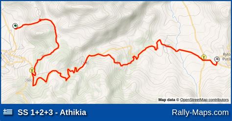 SS 1 2 3 Athikia Stage Map Rally Sprint Korinthou 2013 Rally