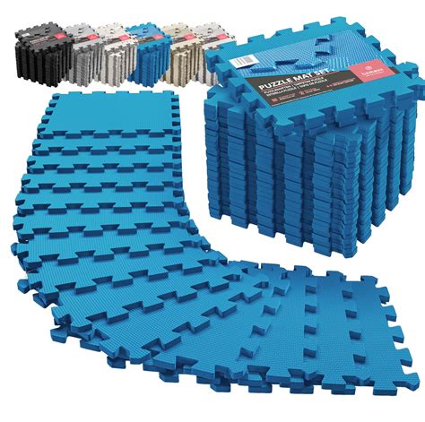 Gym Flooring Set - Interlocking EVA Soft Foam Floor Mat, 18 Pieces