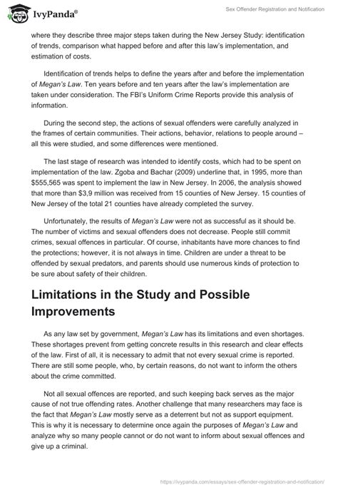 Sex Offender Registration And Notification 1636 Words Research Paper Example