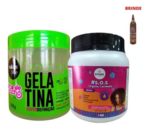 Kit Gelatina Definição Intensa Ativador De Cacho Rícino 1kg MercadoLivre