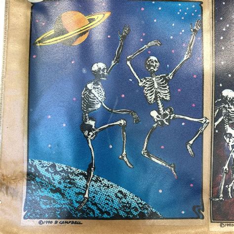 NEW Vintage Grateful Dead 1990 Skeletons Dancing Saturn Window | Etsy