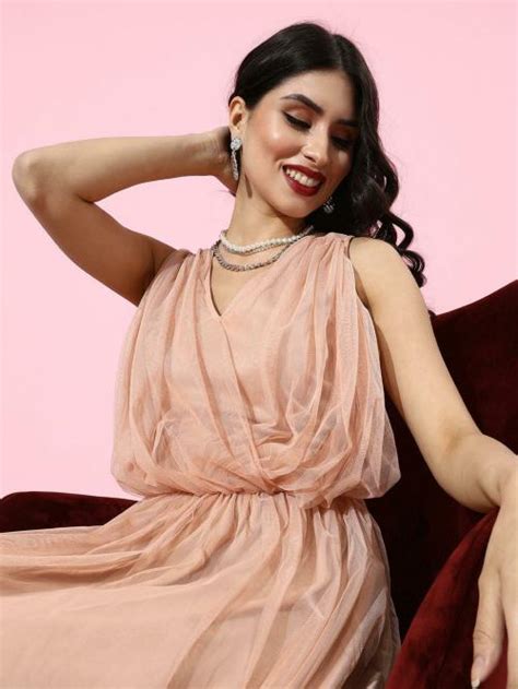 Buy PlusS Women Nude Solid Dress Online At Best Prices In India JioMart