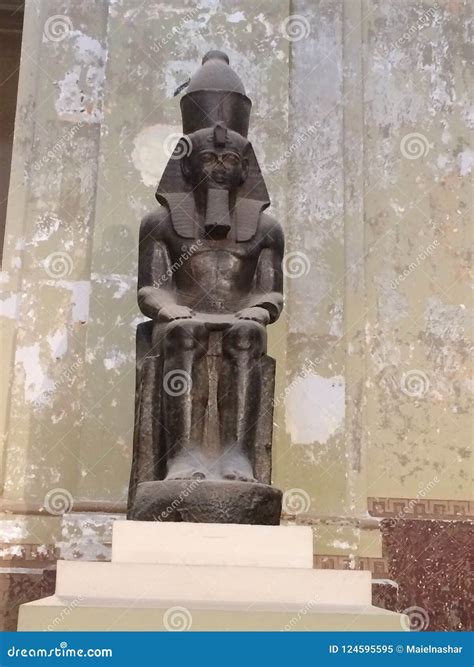Pharaoh Statue in Egyptian Museum Editorial Image - Image of crowd ...