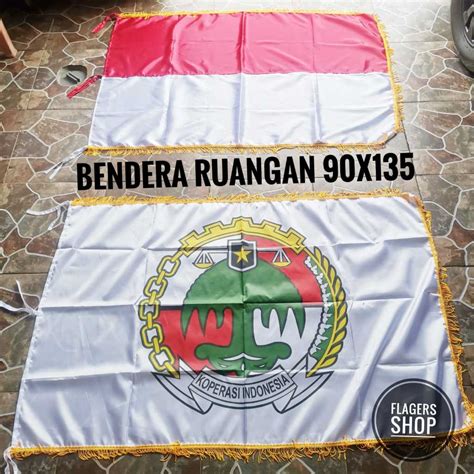 Jual Paket Bendera Ruangan Indonesia Koperasi Ukuran X Cm