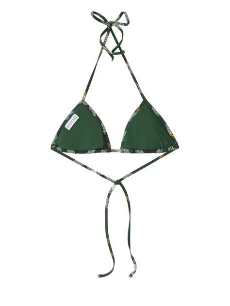 Burberry Checked Bikini Top Green FARFETCH UK