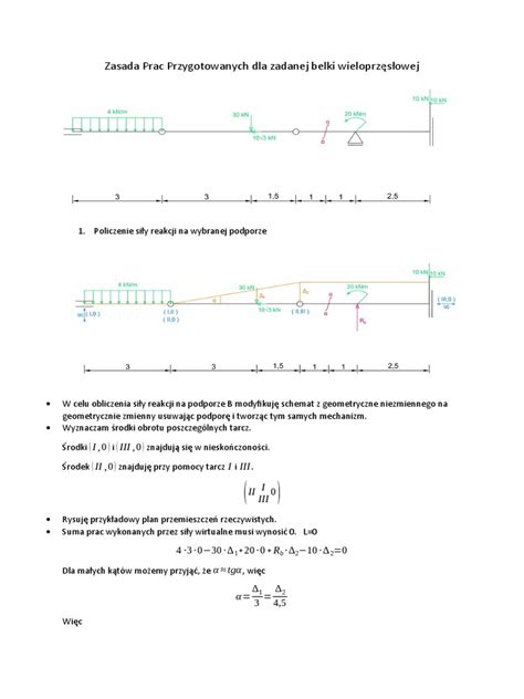 Zasada Prac Przygotowanych Podstawy Statyki Budowli Projekt Pdf