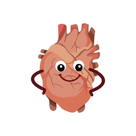 Smiling proudly human heart organ vector character mascot illustration ...