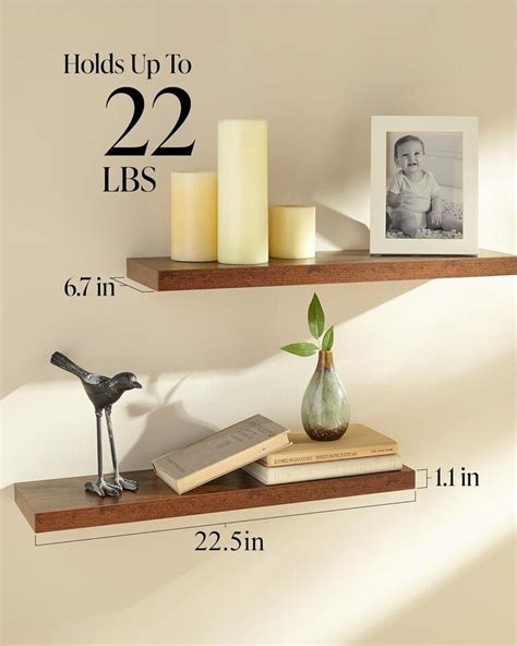 Bayka Floating Shelves Wall Mounted Rustic Wood Shelves For Bathroom Bedroo Ebay