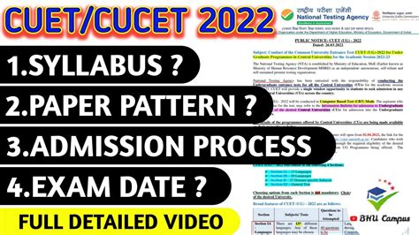 Cuet Full Detail Cuet Paper Pattern Syllabus Admission Process