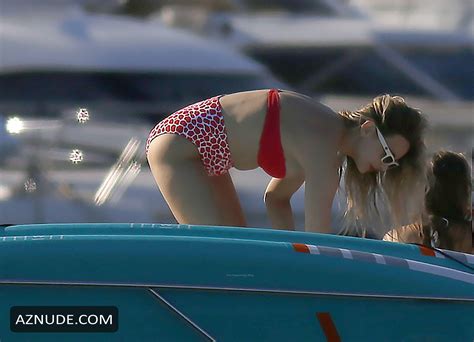 Sophie Hermann Sexy Seen In A Red And Cherry Bikini In Ibiza Aznude