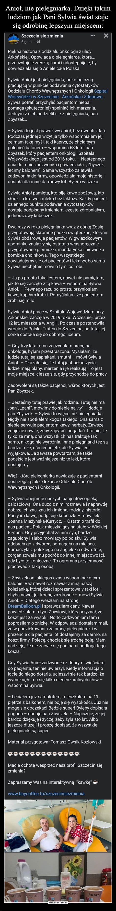 Anio Nie Piel Gniarka Dzi Ki Takim Ludziom Jak Pani Sylwia Wiat