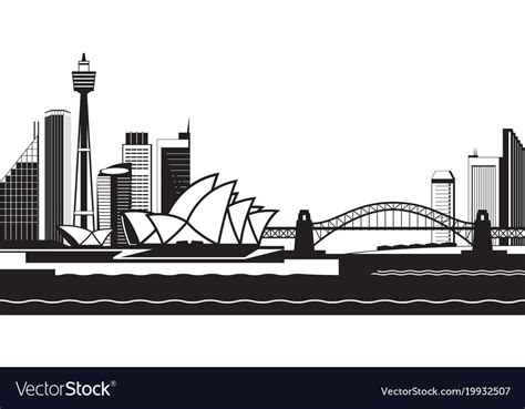 Sydney Skyline By Day Royalty Free Vector Image