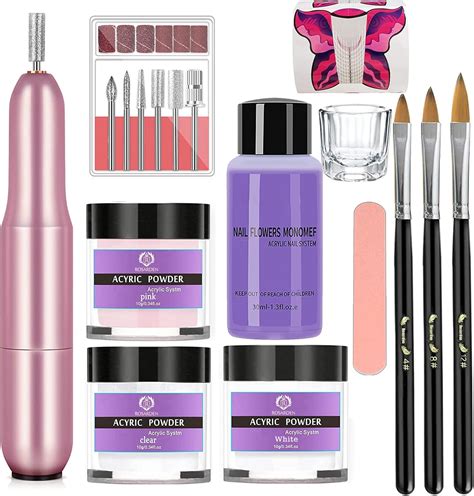 Acrylic Nail Kit Powder Liquid Set Pink Nude Clear Powder Beginner S Acrylic Nail