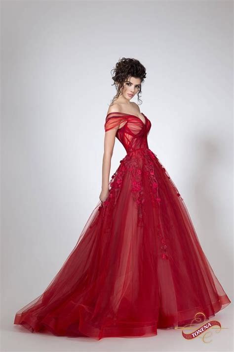 Red Princess Dress For Formal Events Gorgeous Prom Dress Of Tulle With