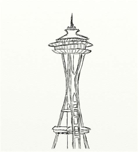 How To Draw The Space Needle Helloartsy 56 Off