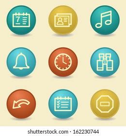 Organizer Web Icons Retro Buttons Stock Vector Royalty Free 162230744