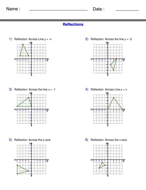 Reflections Worksheets Transformations Worksheets Made By Teachers