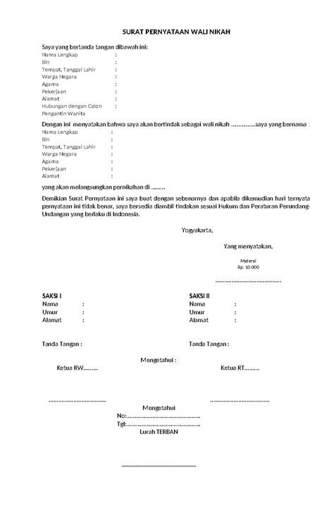 Surat Keterangan Wali Nikah 6