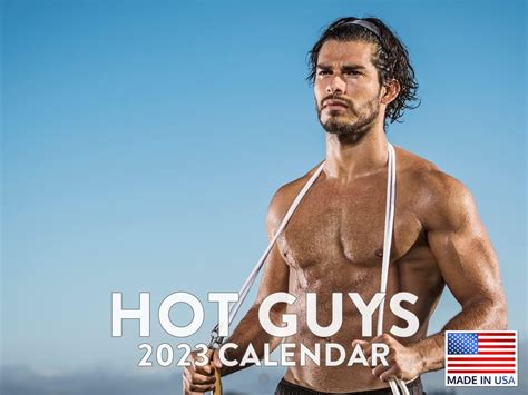 Buy Hot Guy Calendar 2023 Monthly Wall Hanging Calendars Cute Muscular