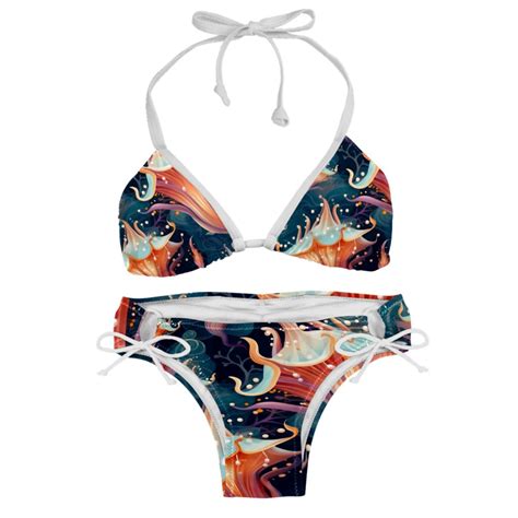 Sea Slug Detachable Sponge Adjustable Strap Bikini Set Two Pack Swim Suit Beach Pool