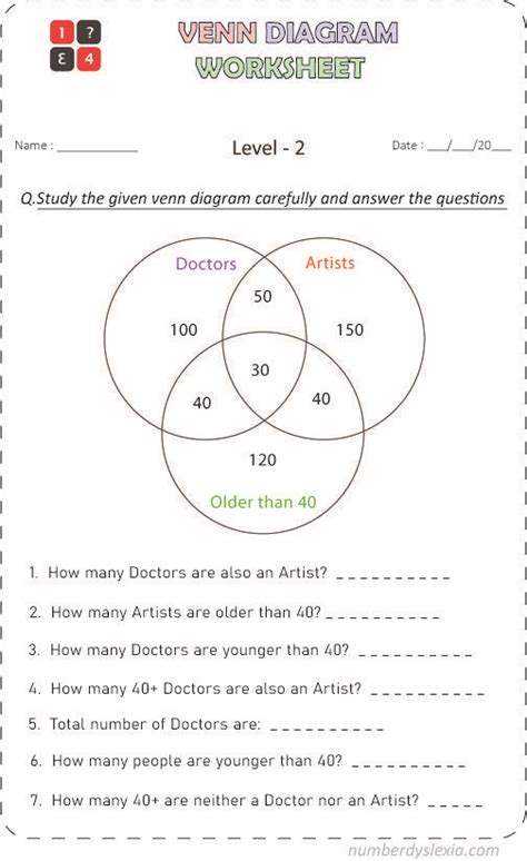 venn diagram worksheet  children