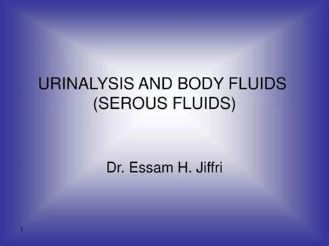 Ppt Urinalysis And Body Fluids Serous Fluids Powerpoint