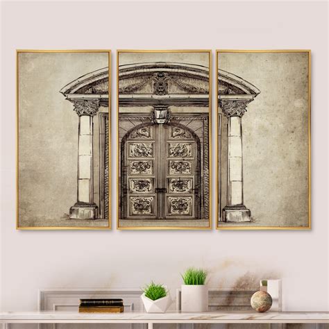 Design Art Make An Entrance - Traditional Framed Canvas Wall Art Set Of