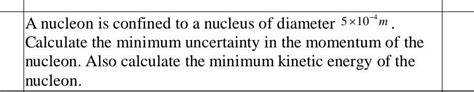 Solved A Nucleon Is Confined To A Nucleus Of Diameter