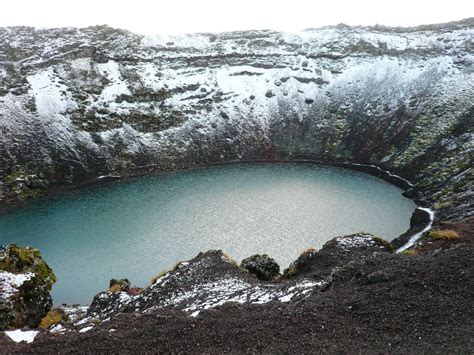 Kerið Crater, A Volcanic Crater Lake in Iceland