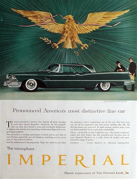 1958 Chrysler Imperial Ad Distinctive Fine Car Vintage Car Ads