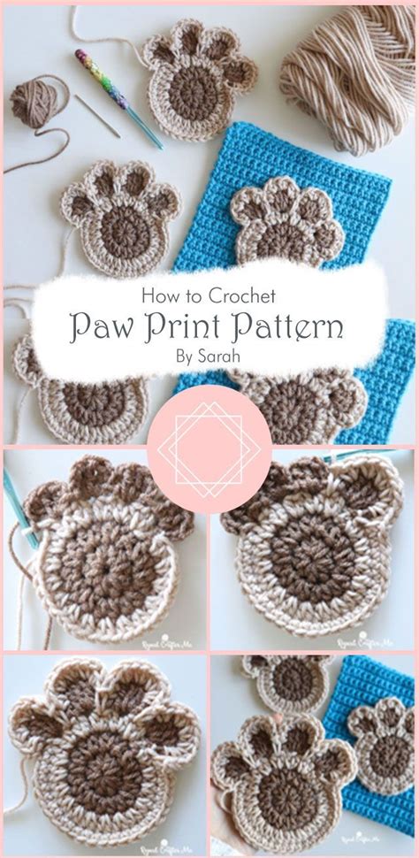 Crochet Paw Print Pattern By Sarah Crochet Bookmark Pattern Paw