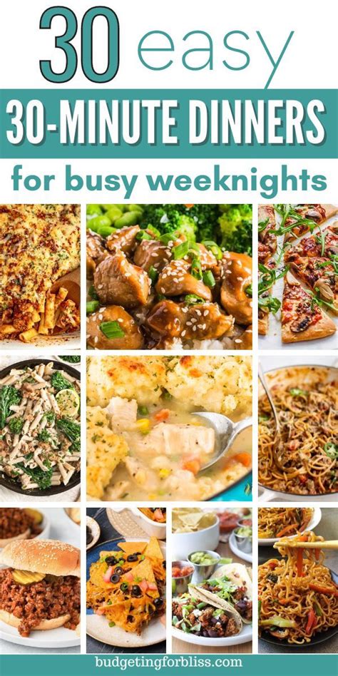 Easy Minute Dinners For Busy Weeknights Budgeting For Bliss