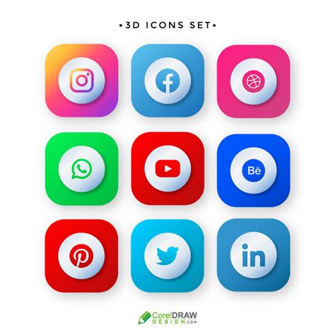 Free D Social Media Icons