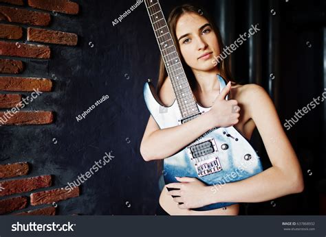 Portrait Sexy Nude Brunette Girl Black Stock Photo Shutterstock