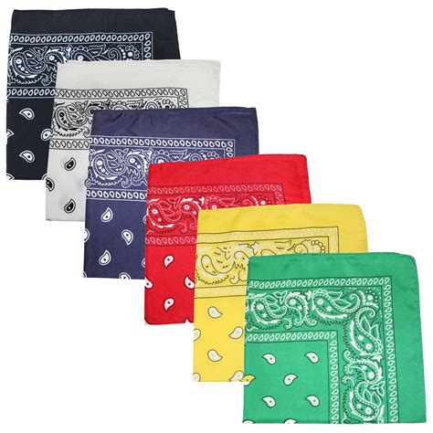 Pack X Large Paisley Cotton Printed Bandana X Inches