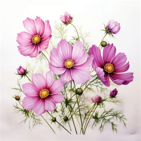 Premium Ai Image Hyperrealistic Watercolor Painting Of Purple Flowers