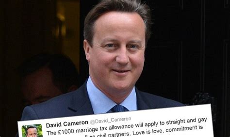 Prime Minister Tweets Backing For Marriage Tax Break For Gay Partners Daily Mail Online