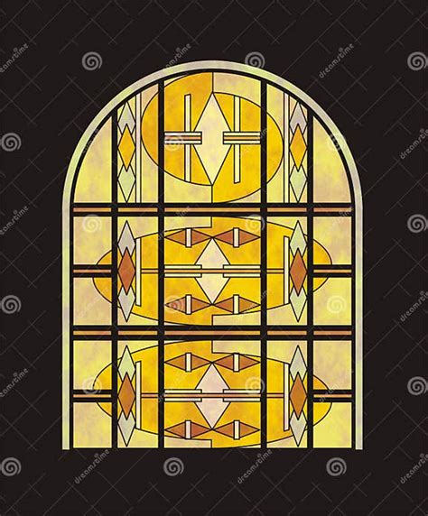 Stained Glass Window On Black Background Stock Illustration Illustration Of Colors Historical