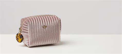 Pleated Velvet Pink Makeup Bag Extra Small Oliver Bonas