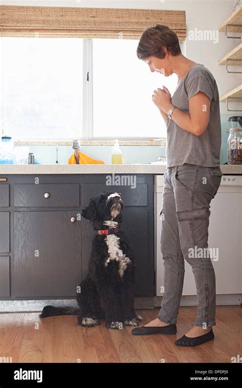 Femme Mature Debout Dans La Cuisine Banque De Photographies Et Dimages