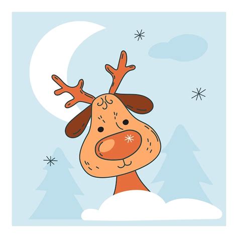 Premium Vector | Funny christmas deer.