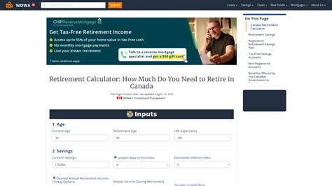 Canada Retirement Savings Calculator Wowaca