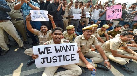 Delhi Police Protest Darkest Day In History Arrest Guilty Policemen In