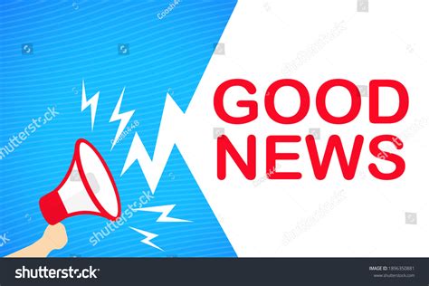 Good News Banner Hand Holding Megaphone Stock Vector (Royalty Free ...