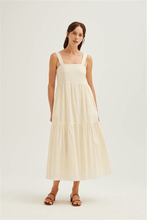 Striped Cotton Tiered Dress Our Second Nature