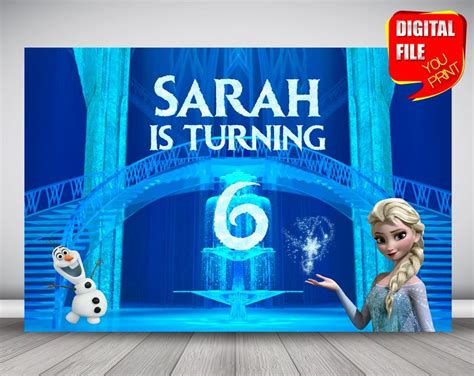 Frozen Backdrop Banner Frozen Birthday Party Banner Frozen Party