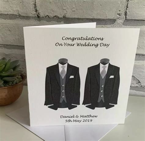 Personalised Gay Wedding Card Civil Partnership Mr Mr Card Same Sex Marriage Ebay Uk