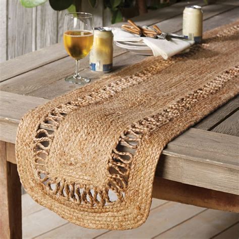 Braided Jute Table Runner Jute Placemat Farm House Table Top Etsy